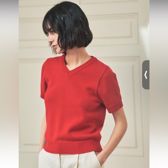 NWT W Concept Vavone Atelier Merino Wool Cotton Blend Sweater in Red - Picture 1 of 7